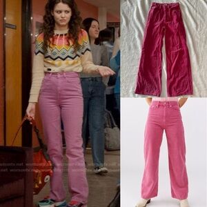 BDG Wide Leg Corduroy Jeans in Pink